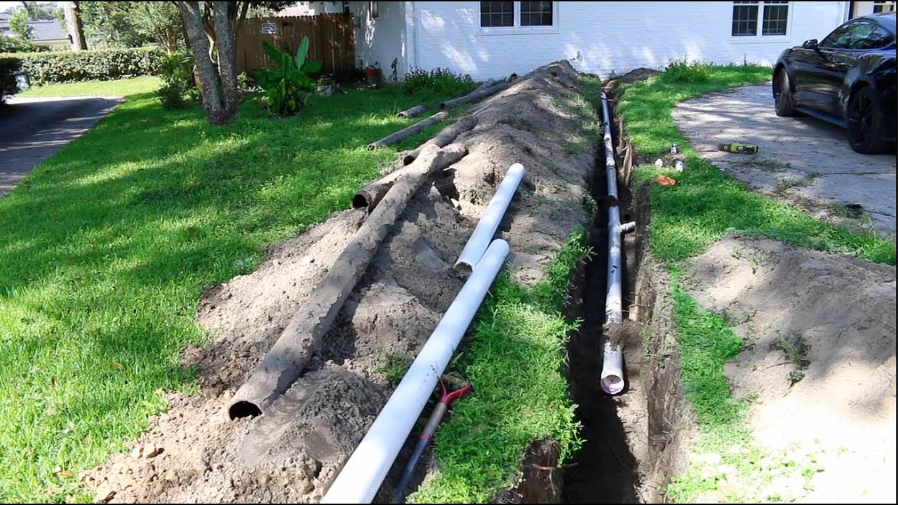 Sewer line repair and maintenance work